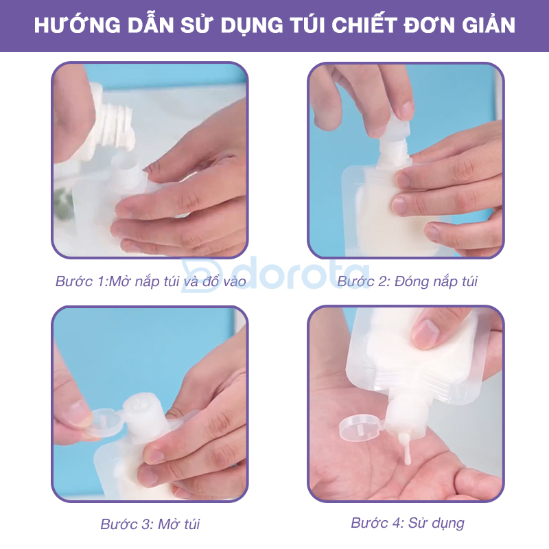 Túi chiết mỹ phẩm du lịch DOROTA đựng dầu gội, sữa rửa mặt sữa tắm TC