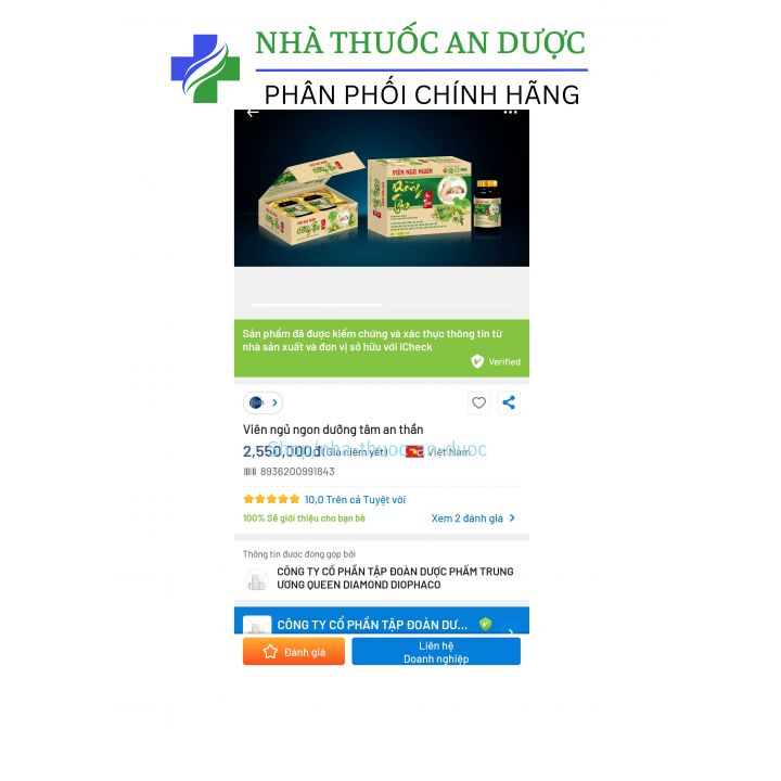 Viên ngủ ngon dưỡng tâm an thần giúp ngủ sâu tăng sức khỏe - Hộp 60 viên