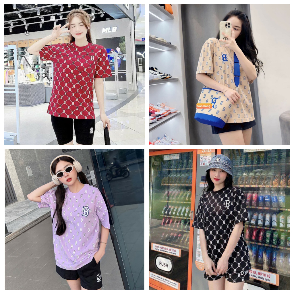Áo thun MLB chữ B xuất phông cotton sang xịn mịn