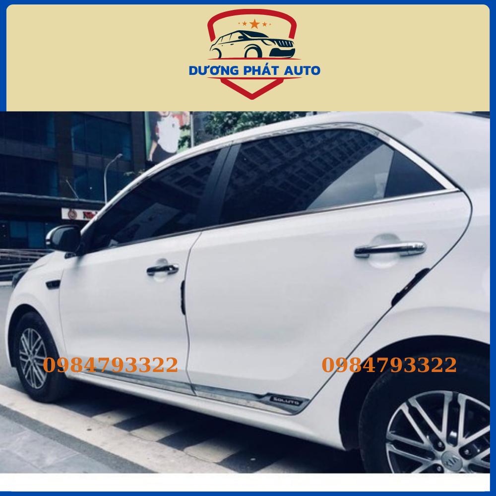 Ốp Nẹp sườn hông theo xe Kia Soluto đời 2019- 2023 Nhựa ABS Mạ Crom Cao cấp