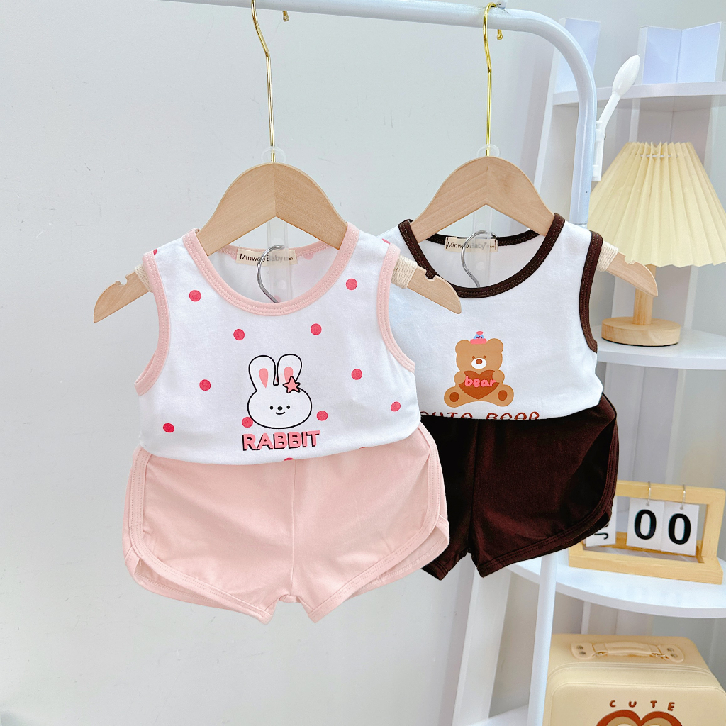 Bộ quần áo ba lỗ  trẻ em  6-19kg in hình Friends cho bé trai bé gái, chất cotton 4 chiều cao cấp mùa hè cho bé