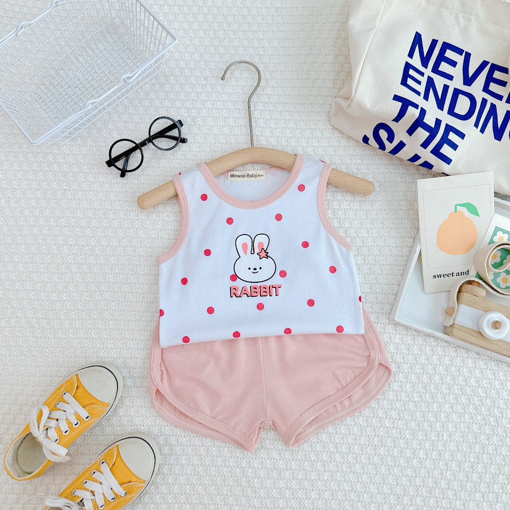 Bộ quần áo ba lỗ  trẻ em  6-19kg in hình Friends cho bé trai bé gái, chất cotton 4 chiều cao cấp mùa hè cho bé