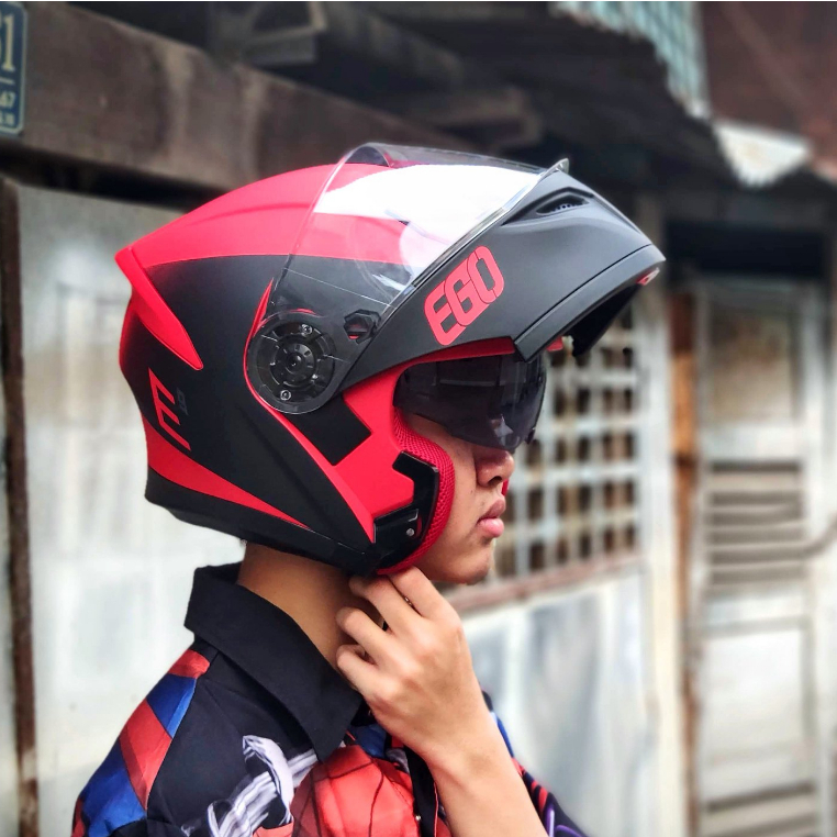 MŨ BẢO HIỂM FULLFACE LẬT HÀM EGO E9 - Biker Sài Gòn