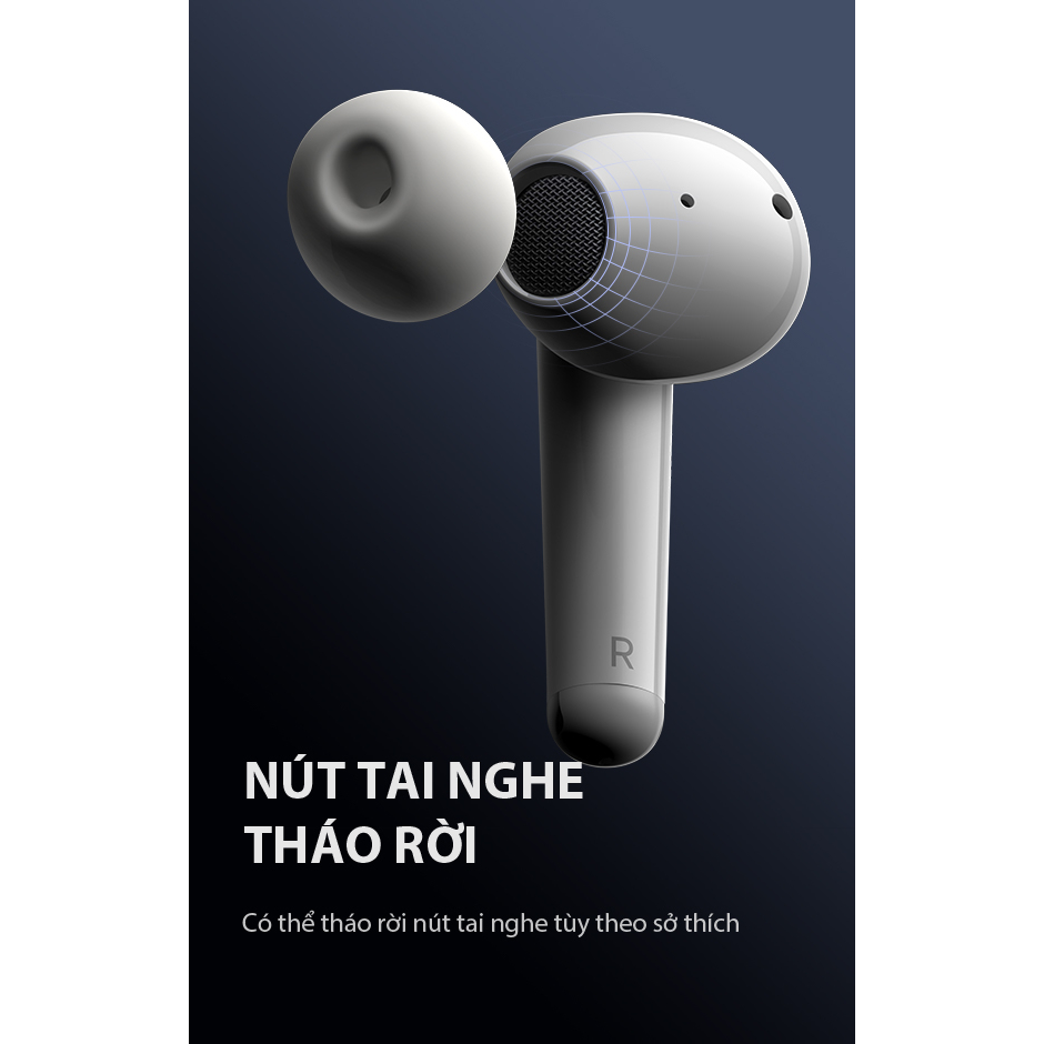 Tai Nghe Bluetooth VIVAN Liberty T220Plus 2 Màu Midnight/ White 4 Mic Chống Ồn, Màng Loa Cao Cấp - BẢO HÀNH 12 THÁNG