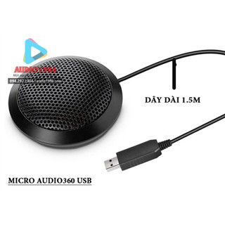 Micro họp trực tuyến Audio360 USB cho PC, laptop ghi âm trên điện thoại nhỏ gọn mini tiện lợi.