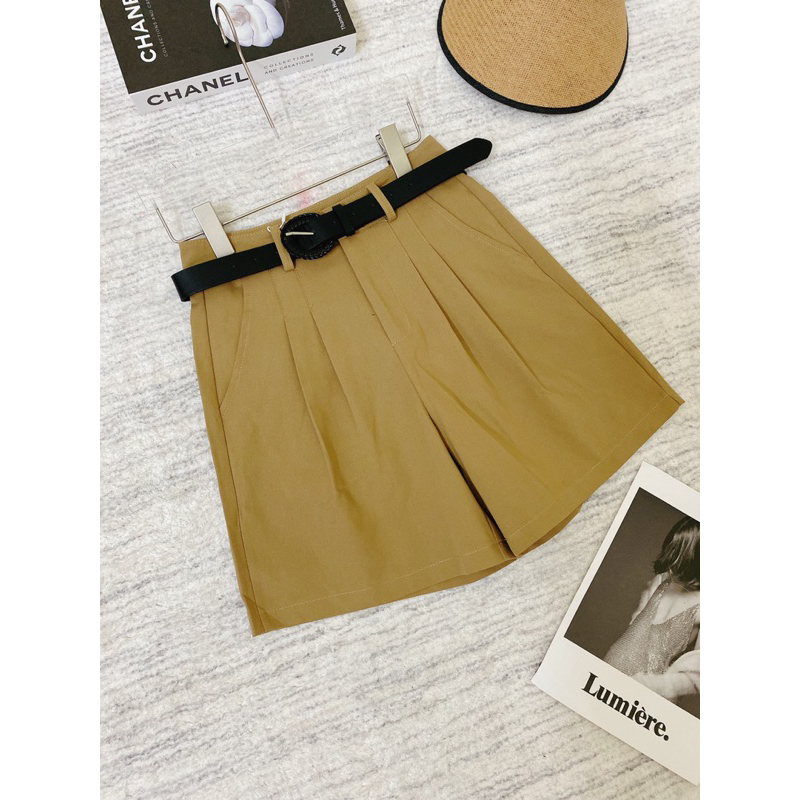 Quần sooc kaki kèm đai , hàng QC loại 1 có sẵn