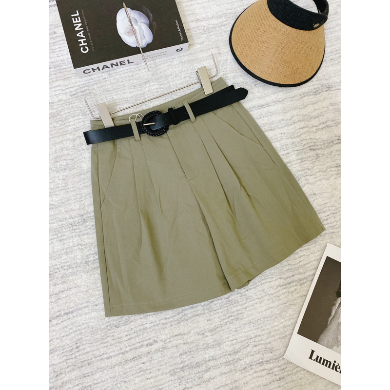 Quần sooc kaki kèm đai , hàng QC loại 1 có sẵn