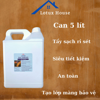 Can 5L nước tẩy rỉ sét kim loại công nghiệp Lotux Rust. Tẩy sạch và tạo màn chống rỉ, bảo vệ bề mặt và linh kiện máy móc