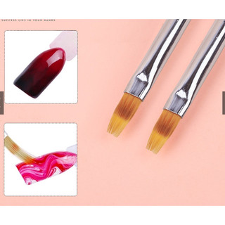 Cọ ombre cán đá sang chảnh - Cọ ombre đầu dẹt, lông thưa chuyên dụng cho dân làm móng