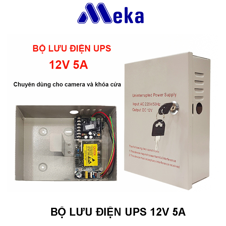 Bộ lưu điện UPS 12V 5A chuyên dùng cho camera, module wifi, khóa điện và kiểm soát cửa,... khi mất điện