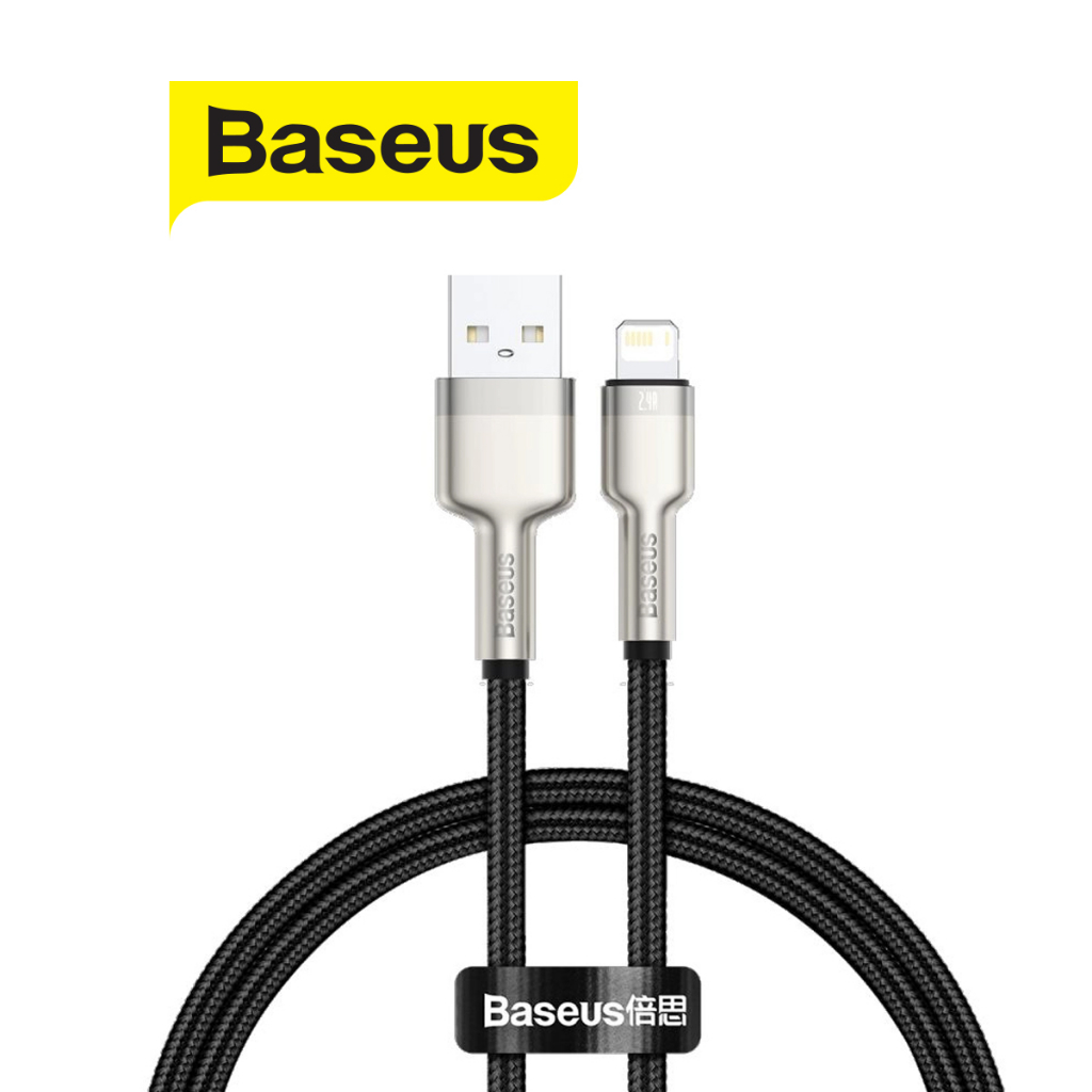 Cáp sạc Baseus Cafule Metal USB dùng cho IP7/8/10/11/12 ,hỗ trợ sạc 2.4A , truyền dữ liệu dài 1m/2m