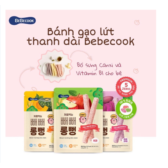 Bánh gạo lứt ăn dặm cho bé BeBecook 30gr