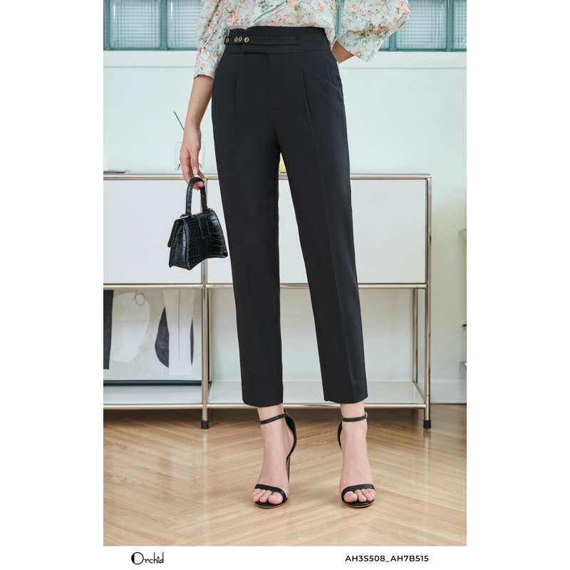 Quần baggy công sở nữ chất chéo Orchid - AH7B515