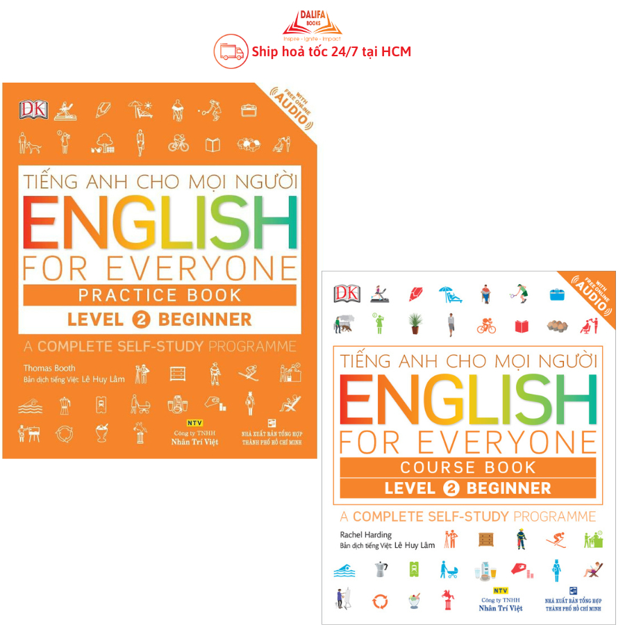 Sách - Combo 2 cuốn English for Everyone - Level 2 Beginner - Course Book và Practice Book