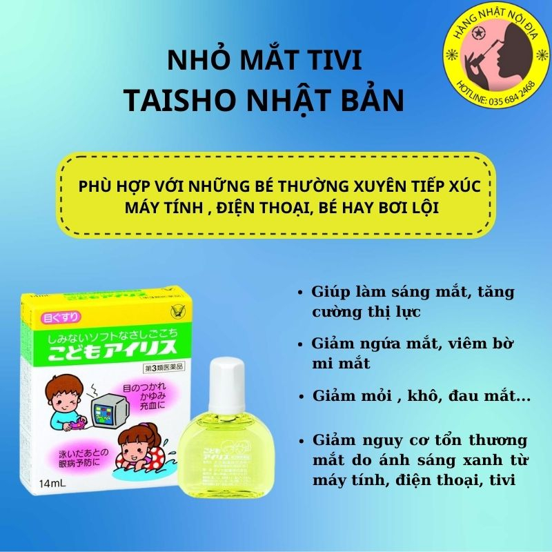 Nước nhỏ mắt Tivi Taisho cho bé xem tivi điện thoại của Nhật Bản 14ml