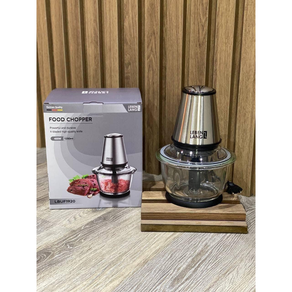 Máy xay thịt đa năng Lebenlang cối thủy tinh – LBUF1920 công suất 400W, dung tích 1200ml, bảo hành 2 năm