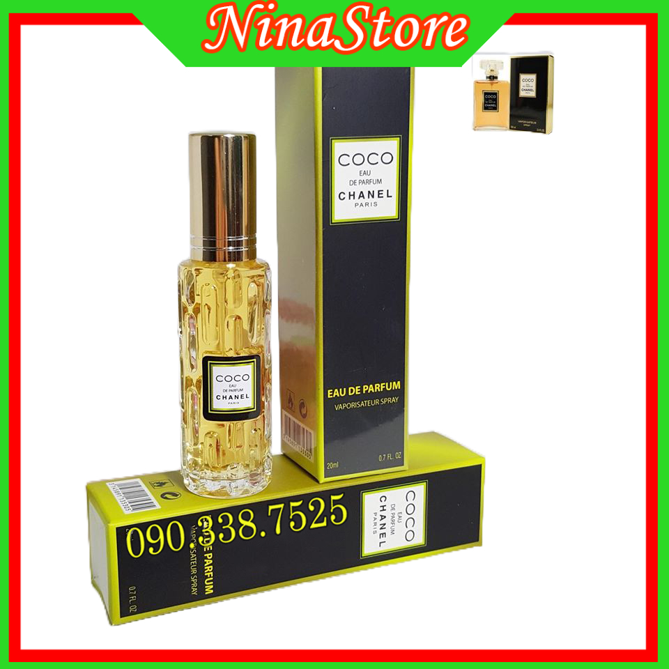 Nước hoa coco mademoiselle 20ml dạng xịt mini có 4 mùi Coco vàng- hồng - trắng- đen - NinaStore Perfume