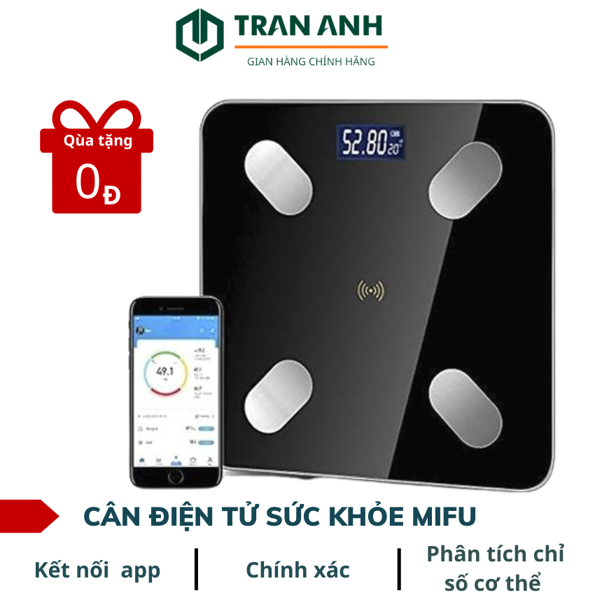 Cân sức khỏe BOSINGWA - MIFU kiểm soát cân nặng và phân tích chỉ số cơ thể, kết nối bluetooth, hàng cao cấp, 1 đổi 1