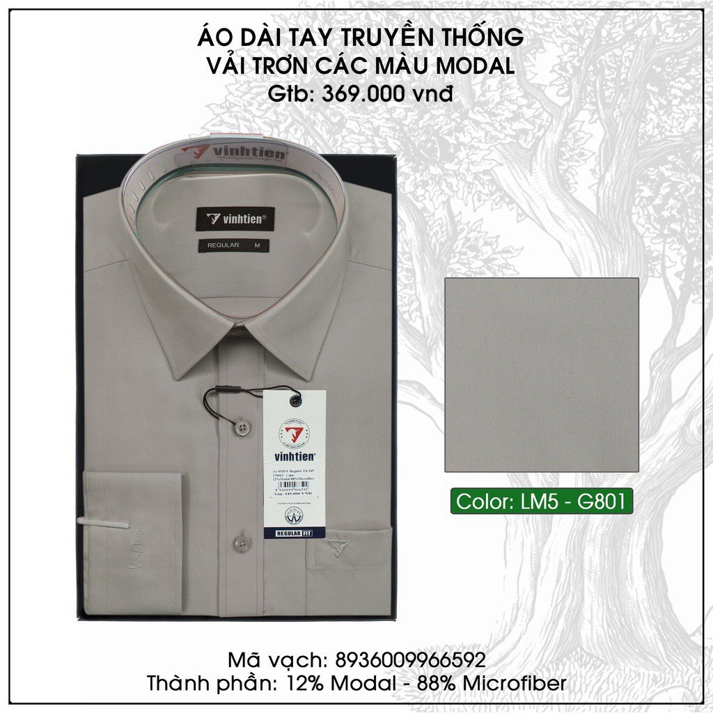 Áo Sơ Mi Dài Tay Màu Bigsize Modal Regular Fit 369 Vĩnh Tiến - Nhiều Màu