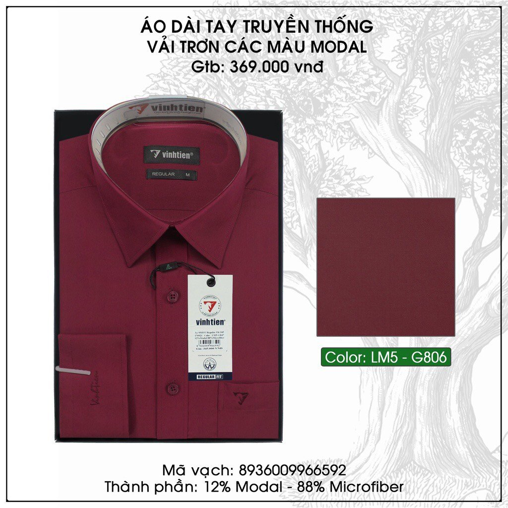 Áo Sơ Mi Dài Tay Màu Bigsize Modal Regular Fit 369 Vĩnh Tiến - Nhiều Màu