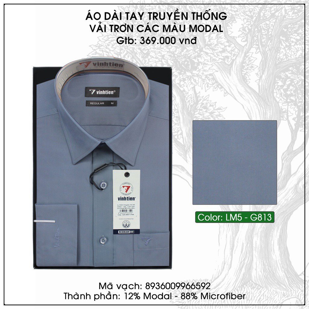 Áo Sơ Mi Dài Tay Màu Bigsize Modal Regular Fit 369 Vĩnh Tiến - Nhiều Màu