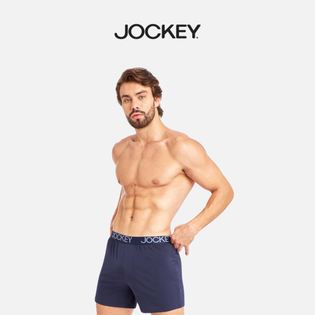 Quần Lót Nam Jockey Dáng Knit Boxer Cotton 4C, Thoáng Khí, Hút Ẩm Tốt - J1168