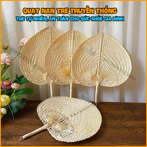 Quạt Làm Mát Bằng Tre Đan Thủ Công Mùa Hè Trang Trí Nhà Cửa - ROYALDECORHN