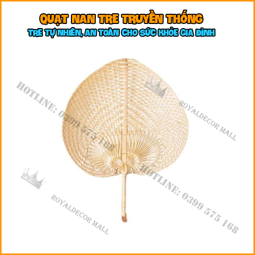 Quạt Làm Mát Bằng Tre Đan Thủ Công Mùa Hè Trang Trí Nhà Cửa - ROYALDECORHN