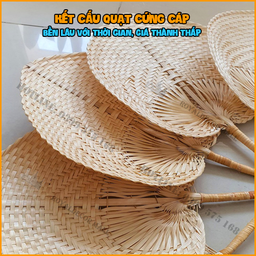Quạt Làm Mát Bằng Tre Đan Thủ Công Mùa Hè Trang Trí Nhà Cửa - ROYALDECORHN