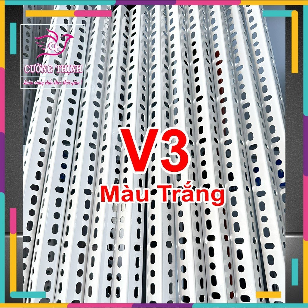 Thanh sắt V Lỗ 3x3cm dày 1.6 ly - dài 40cm.Lắp ghép kệ đa năng