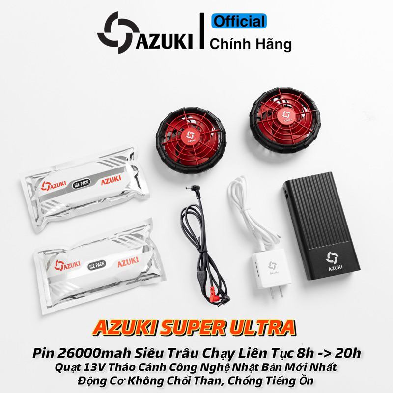 Bộ Phụ Kiện AZUKI ULTRA 2023 Pin 26000mah Quạt 13V Không Chổi Than, Chống Nước, Chạy Êm