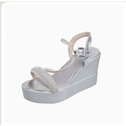 T196 Sandal cao gót 9cm quai ngang bản to đính đá siêu xinh