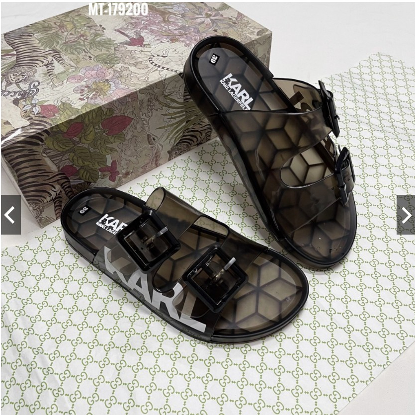 Dép Quai Ngang Nam KARL Chất Cao Su Non Mẫu Hot Tren 2023