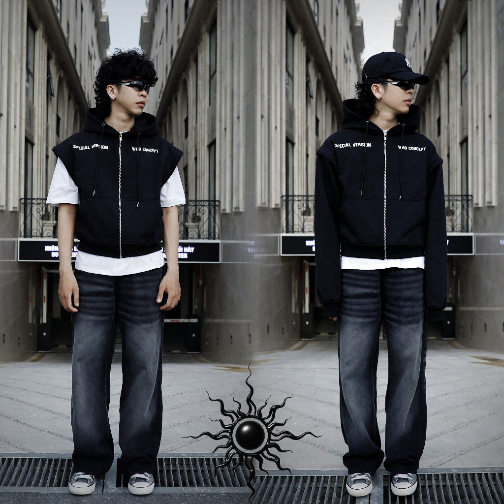 Áo hoodie WHO CONCEPT, hoodie boxy 3zipper