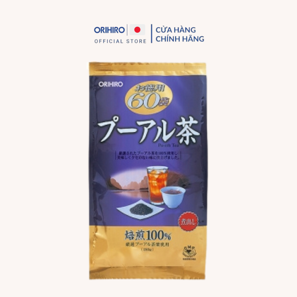 Trà Phổ Nhĩ hỗ trợ giảm mỡ máu, chống béo phì tốt cho sức khoẻ Orihiro 60 gói/túi