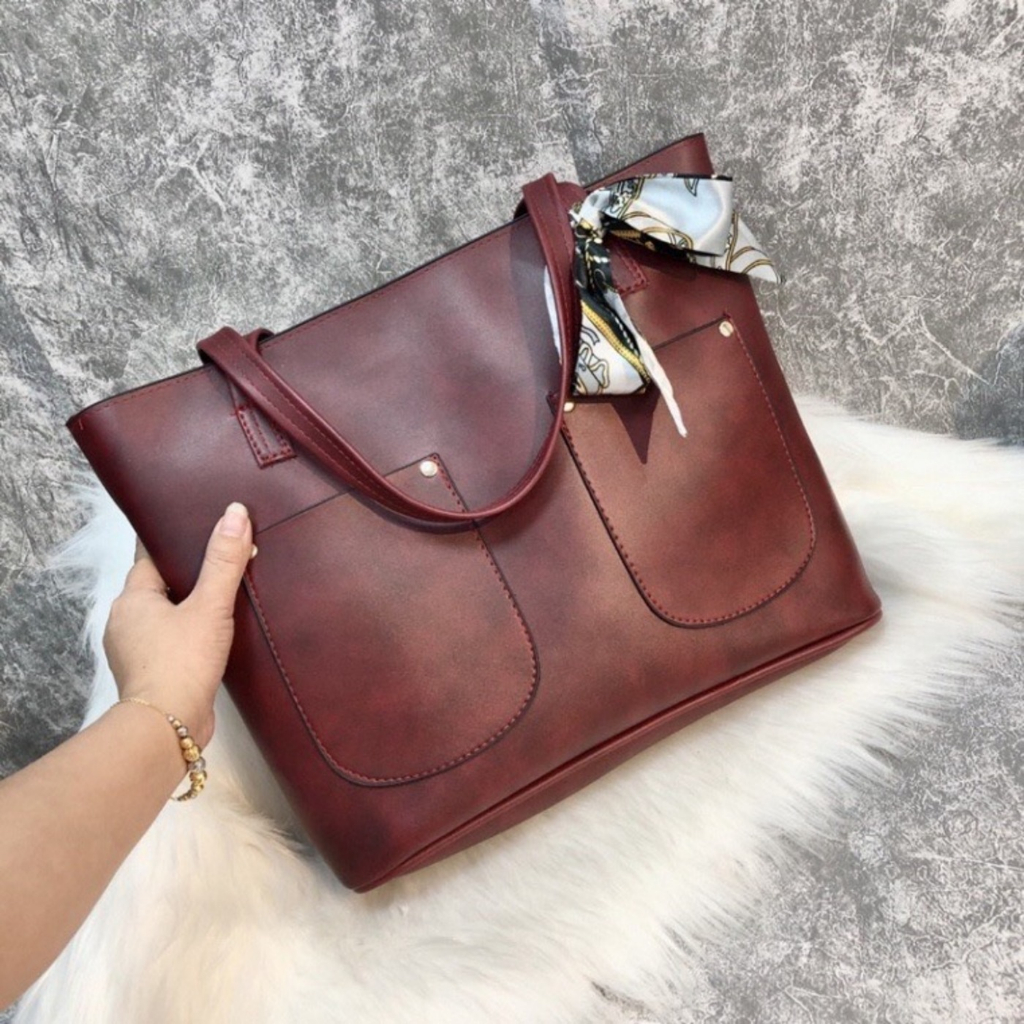 Túi xách, túi công sở da dầy sz38 đựng vừa laptop có ngăn đựng ví K07