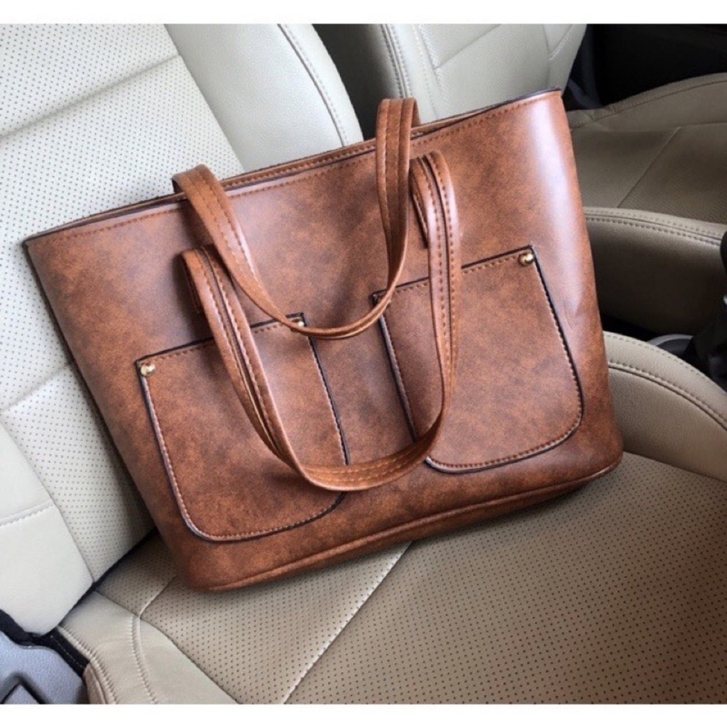 Túi xách, túi công sở da dầy sz38 đựng vừa laptop có ngăn đựng ví K07