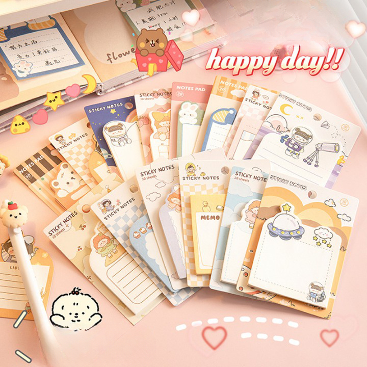 Set 30 tờ Giấy note cute lovelyhouse NOTE30CUTE