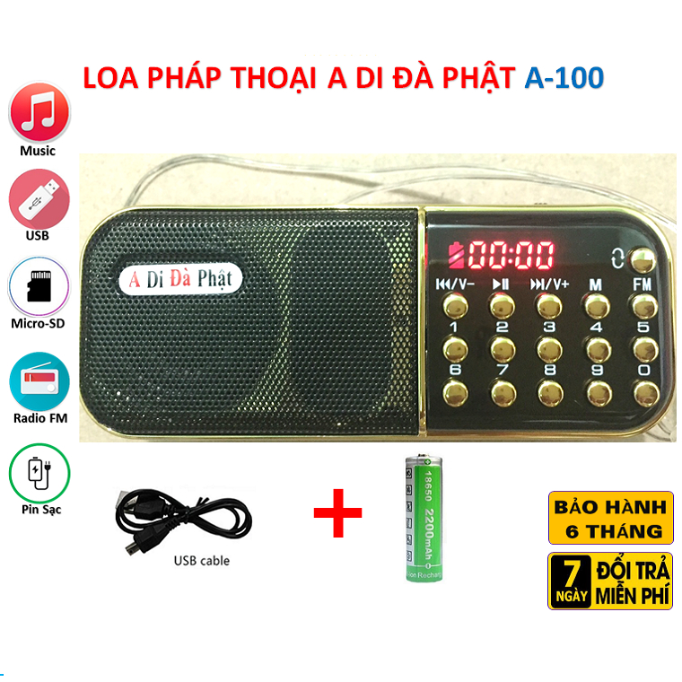 Loa Cắm Thẻ Nhớ, Usb A Di Đà Phật A-100 - Loa Cắm Thẻ Nhớ Usb A100