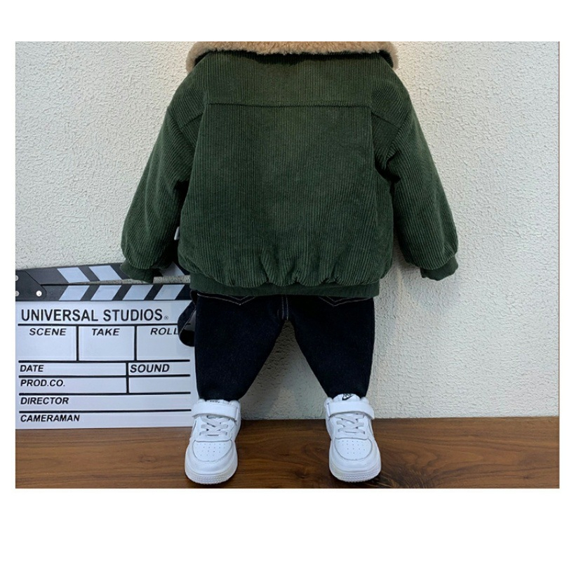 Áo khoác nhung lông cừu dày dặn cho bé phong cách Nhật Hàn thời trang 2023