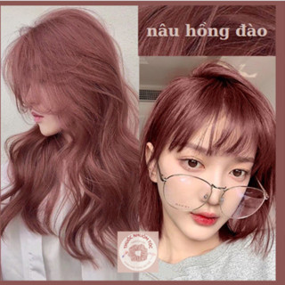 Thuốc Nhuộm Tóc tại Nhà Màu NÂU HỒNG ĐÀO / NÂU HỒNG tặng kèm oxy và găng tay tiện lợi