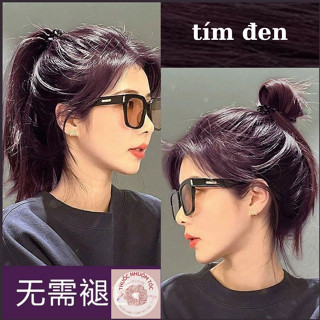 Thuốc nhuộm tóc màu ĐEN TÍM, TÍM ĐEN thuốc nhuộm tóc không cần tẩy Tặng Oxi và Gang tay