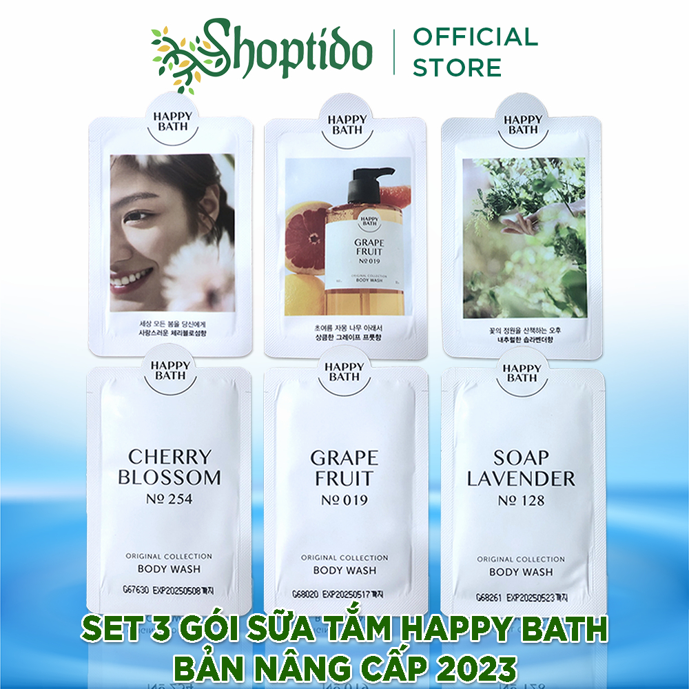 Set sữa tắm Happy Bath 5g bản nâng cấp 2023 dạng gel  NPP_Shoptido