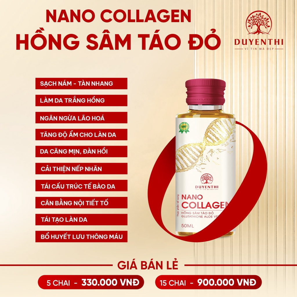 Nano Collagen Duyên Thị Giúp Căng Bóng Và Trắng Sáng, Ngừa Lão Hóa Da