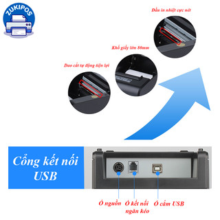 Máy in hóa đơn khổ 80 Xprinter XP-N160II USB/USB+WIFI In trên máy tính và điện thoại