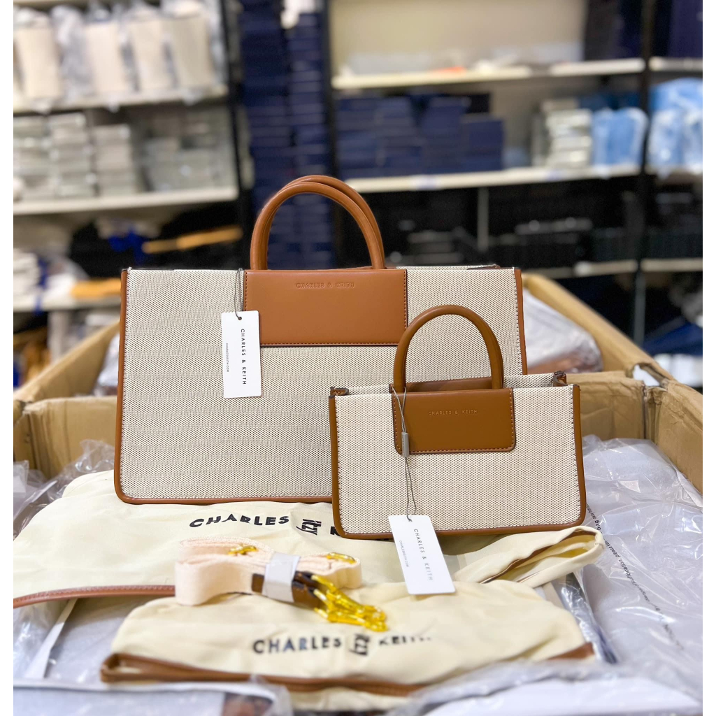 Túi xách CNK tote ITZY vải Canvas phối da siêu đẹp hàng xuất dư #TX056