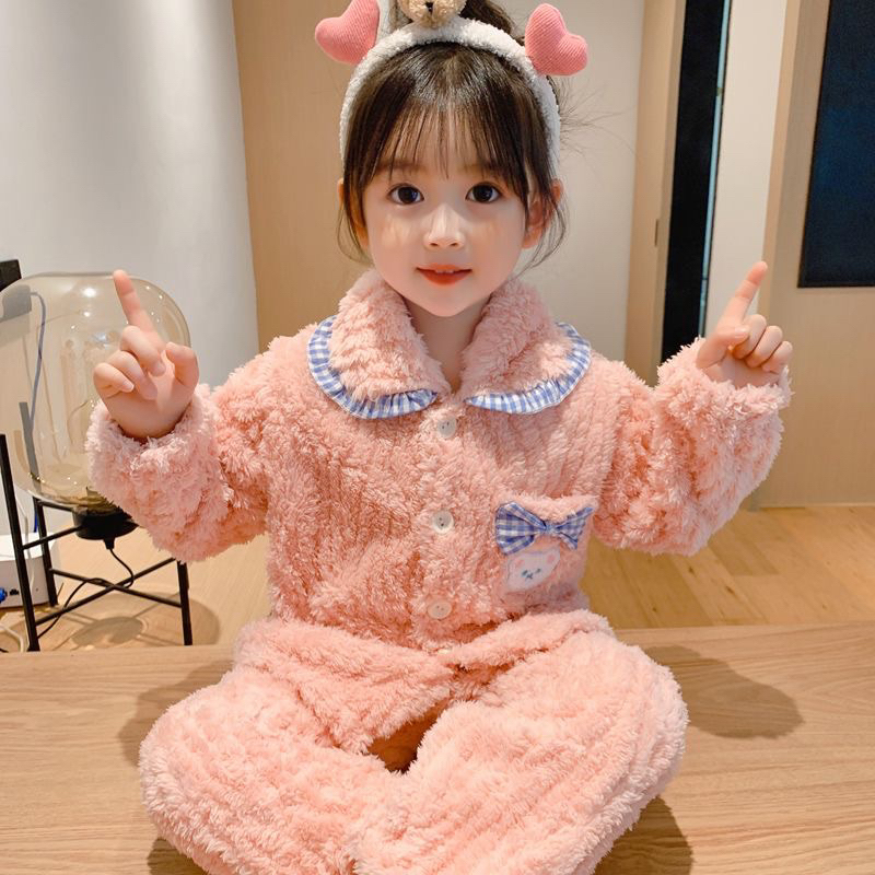 Bộ Đồ Nỉ Lông Thu Đông Siêu Dễ Thương Và Ấm Cho Bé Gái