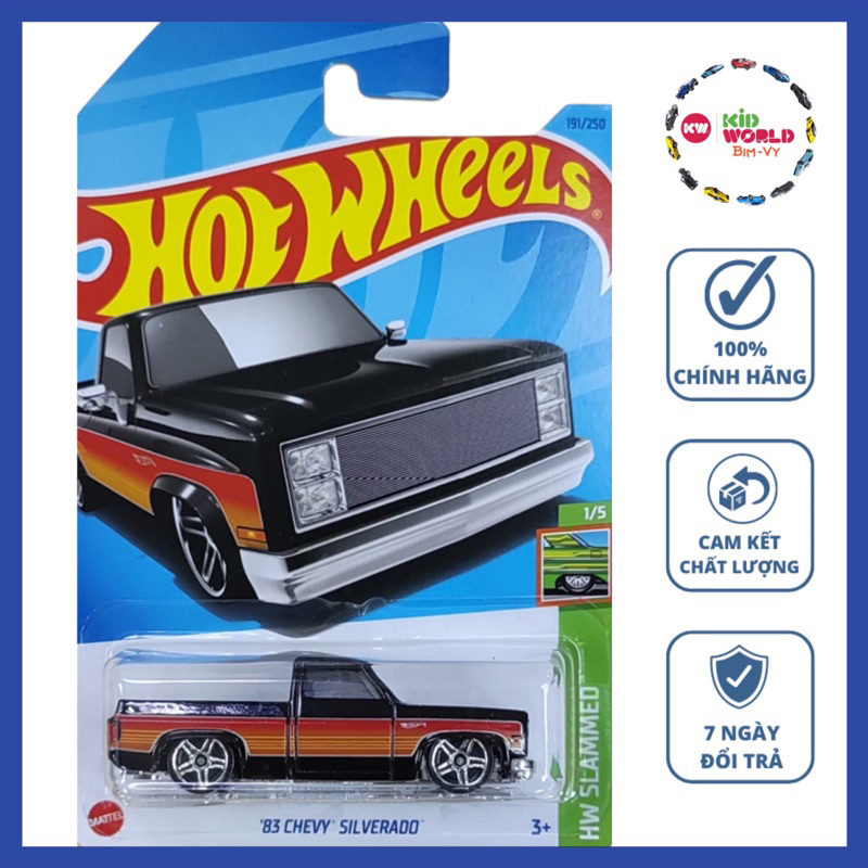Xe mô hình Hot Wheels basic Bán tải '83 Chevy Silverado HKJ06.
