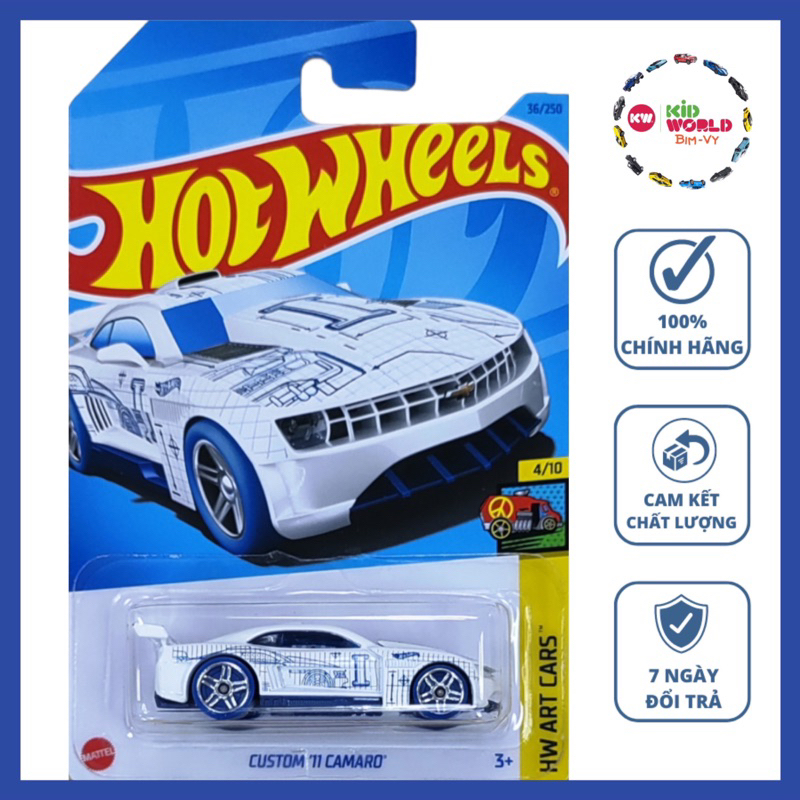 Xe mô hình Hot Wheels basic Custom '11 Camaro HKK17.