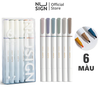  Bút highlight 2 đầu NUSIGN, màu pastel bảo vệ mắt tiện lợi cho học sinh sinh viên văn phòng NS701